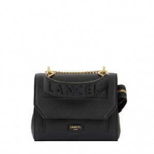Bolsa De Hombro Lancel Ninon Flap Mujer Negras Doradas | HGF5441SW