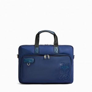 Maletín Lancel Leo Slim Document Hombre Azules Oscuro | DAG5850BH