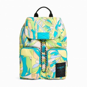 Mochila Lancel Leo Flap Hombre Verde | IZP1768GK