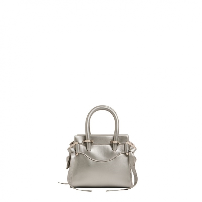 Bolsas De Mano Lancel Rodeo Mini Zip Carryall Mujer Plateadas | PDF6947MV