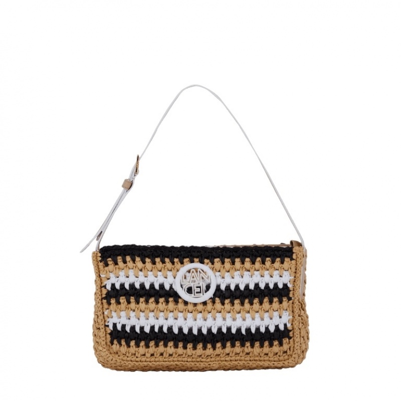 Bolsas De Mano Lancel Roxane Mini Baguette Mujer Marrones Negras Blancas | QDR2647CK