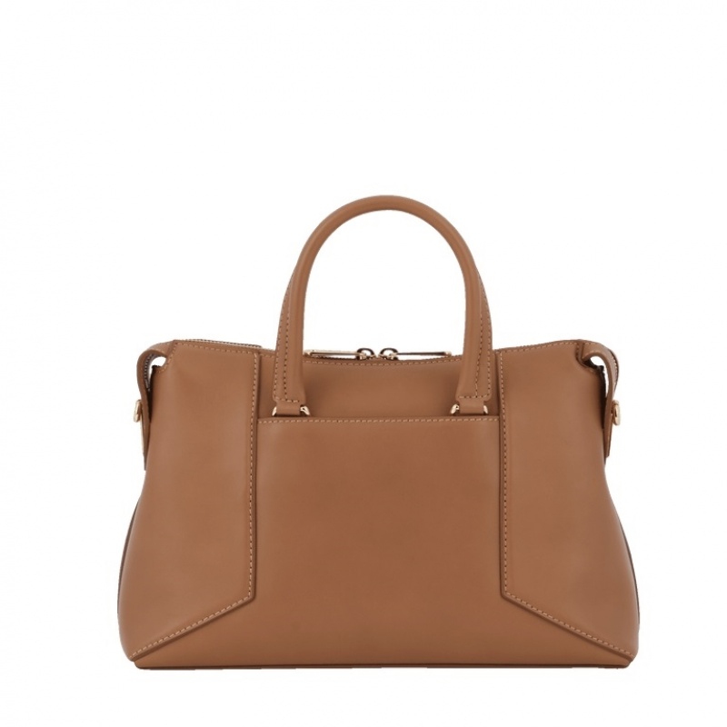 Bolsas De Mano Lancel Roxane S Zip Carryall Mujer Marrones Doradas | JGE8237EF