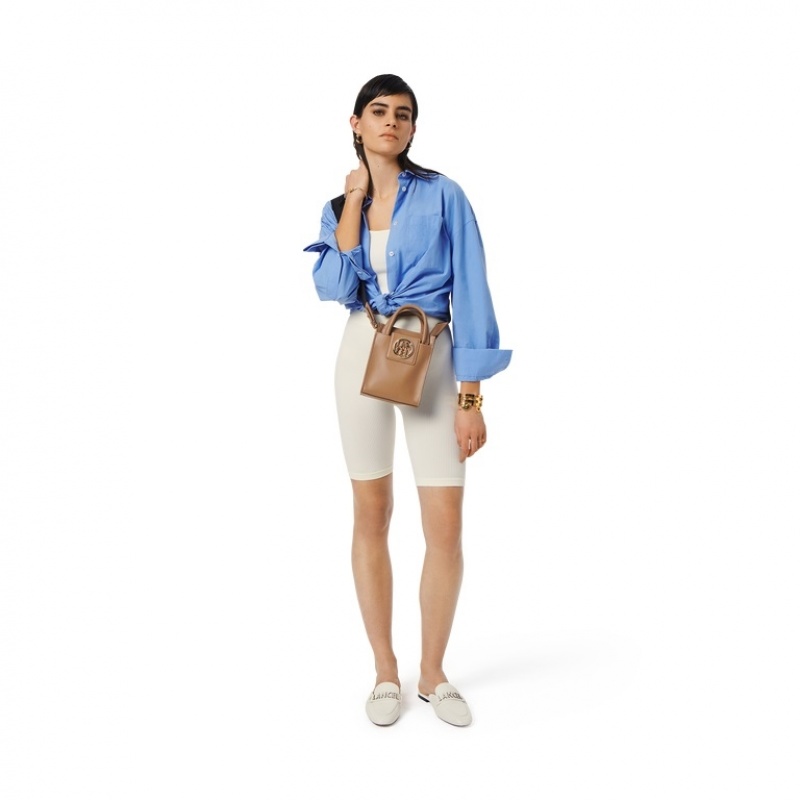 Bolso Tote Lancel Roxane Mini Vertical Mujer Marrones Doradas | BRR9721CT