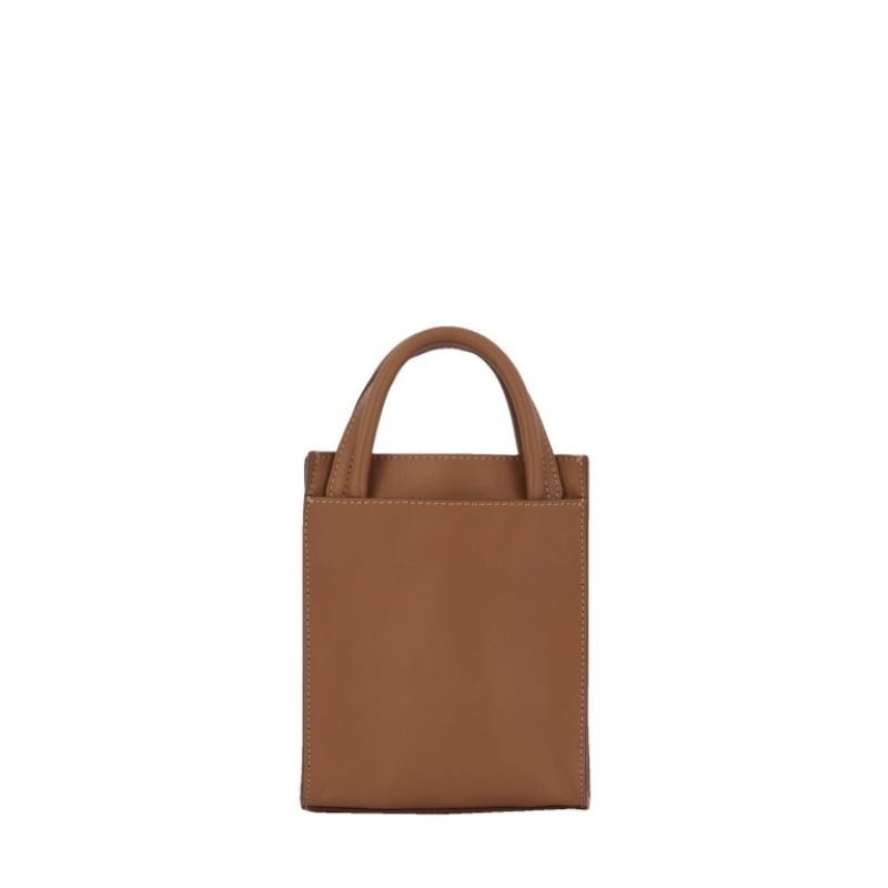 Bolso Tote Lancel Roxane Mini Vertical Mujer Marrones Doradas | BRR9721CT