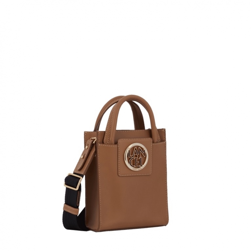 Bolso Tote Lancel Roxane Mini Vertical Mujer Marrones Doradas | BRR9721CT