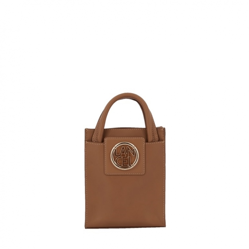 Bolso Tote Lancel Roxane Mini Vertical Mujer Marrones Doradas | BRR9721CT