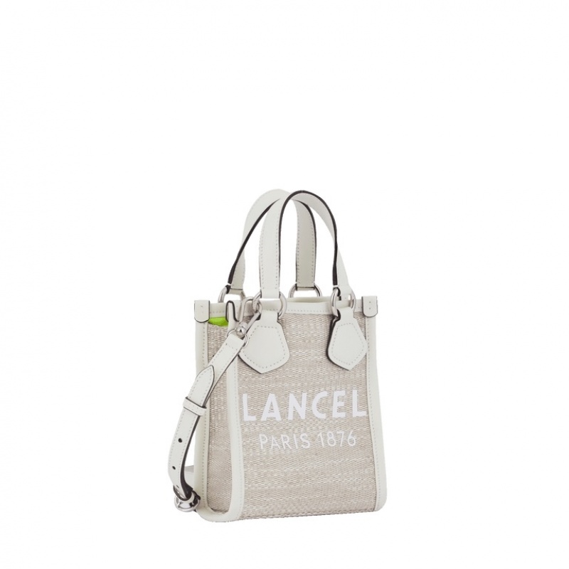 Bolso Tote Lancel Summer Mini Vertical Mujer Blancas Beige | OQK215CS