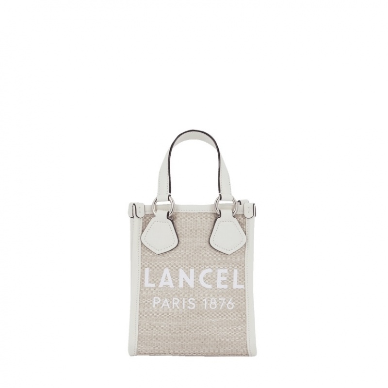Bolso Tote Lancel Summer Mini Vertical Mujer Blancas Beige | OQK215CS
