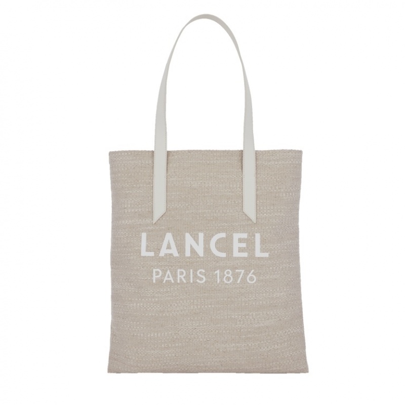 Bolso Tote Lancel Summer Vertical Planos Mujer Blancas Beige | YCD2758ZQ