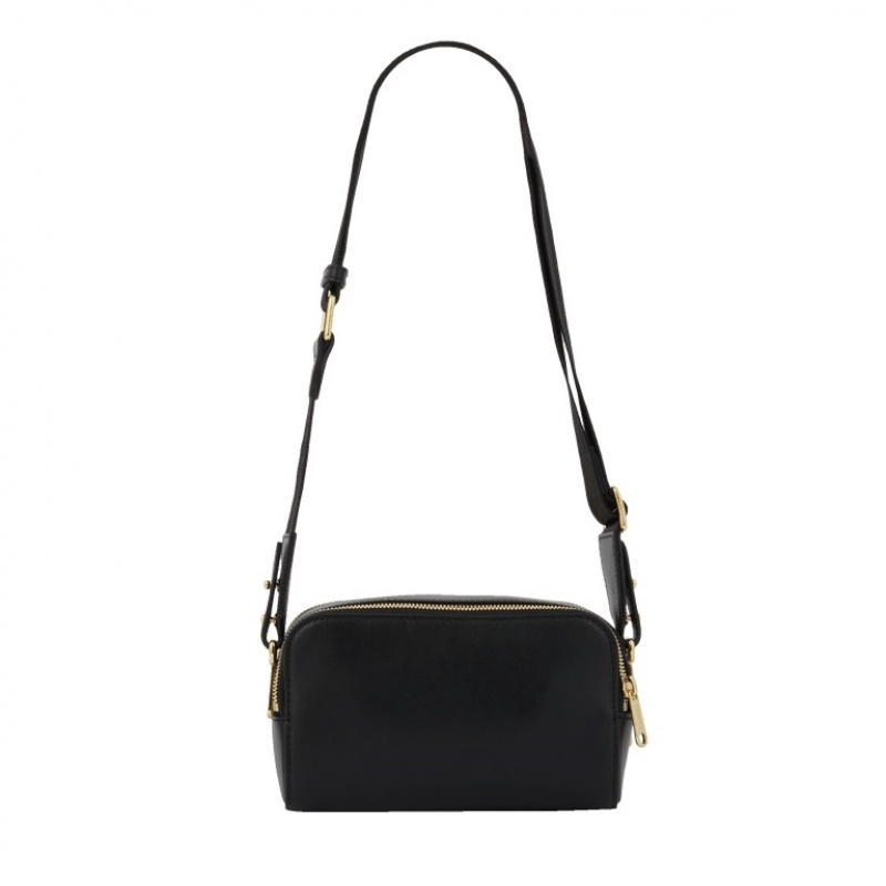 Bolsos De Mano Lancel Roxane Camera Mujer Negras Doradas | JLS3015LD