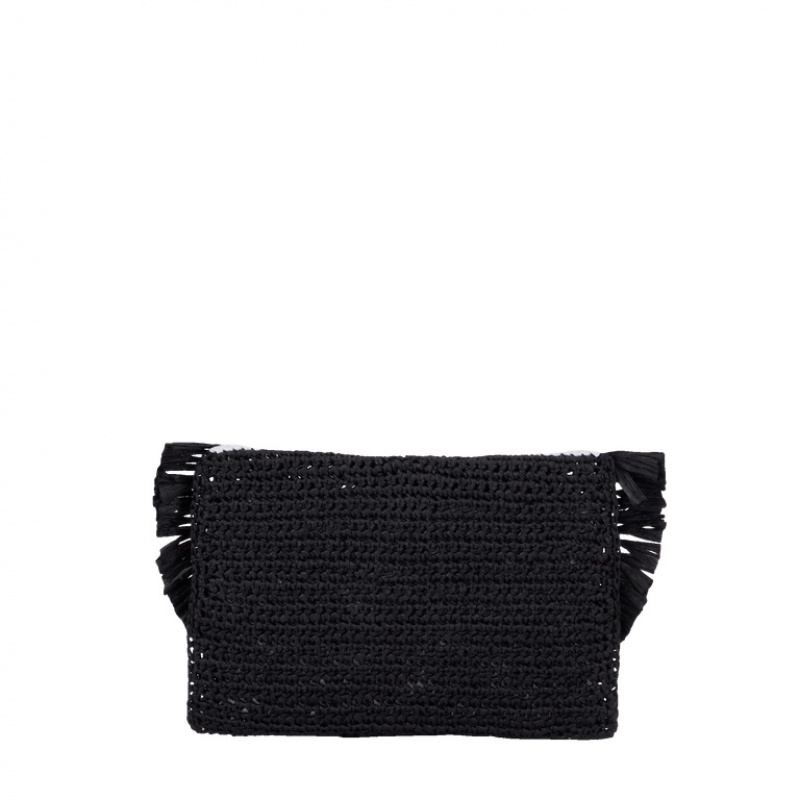 Bolsos De Mano Lancel Roxane Flap Mujer Negras Blancas | KMW4444PY
