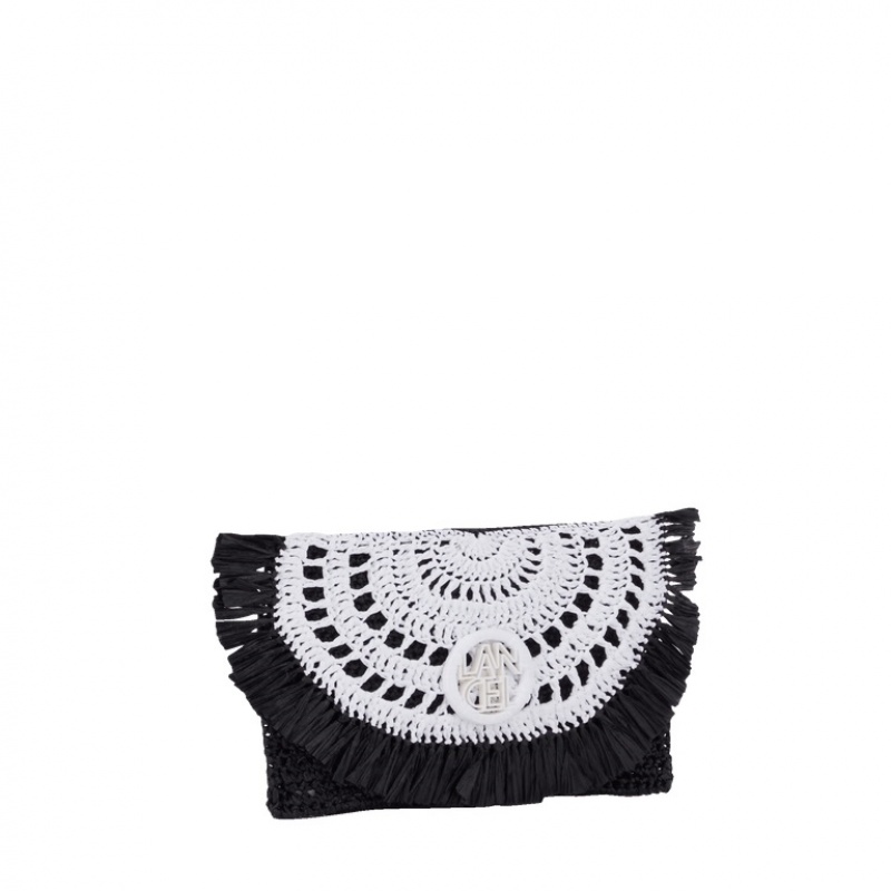 Bolsos De Mano Lancel Roxane Flap Mujer Negras Blancas | KMW4444PY