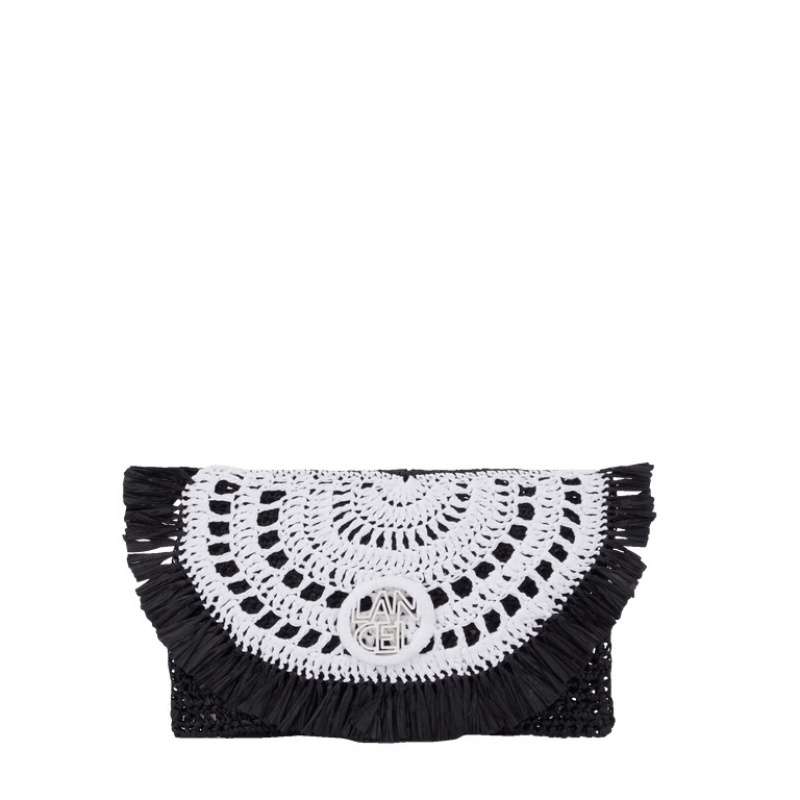 Bolsos De Mano Lancel Roxane Flap Mujer Negras Blancas | KMW4444PY