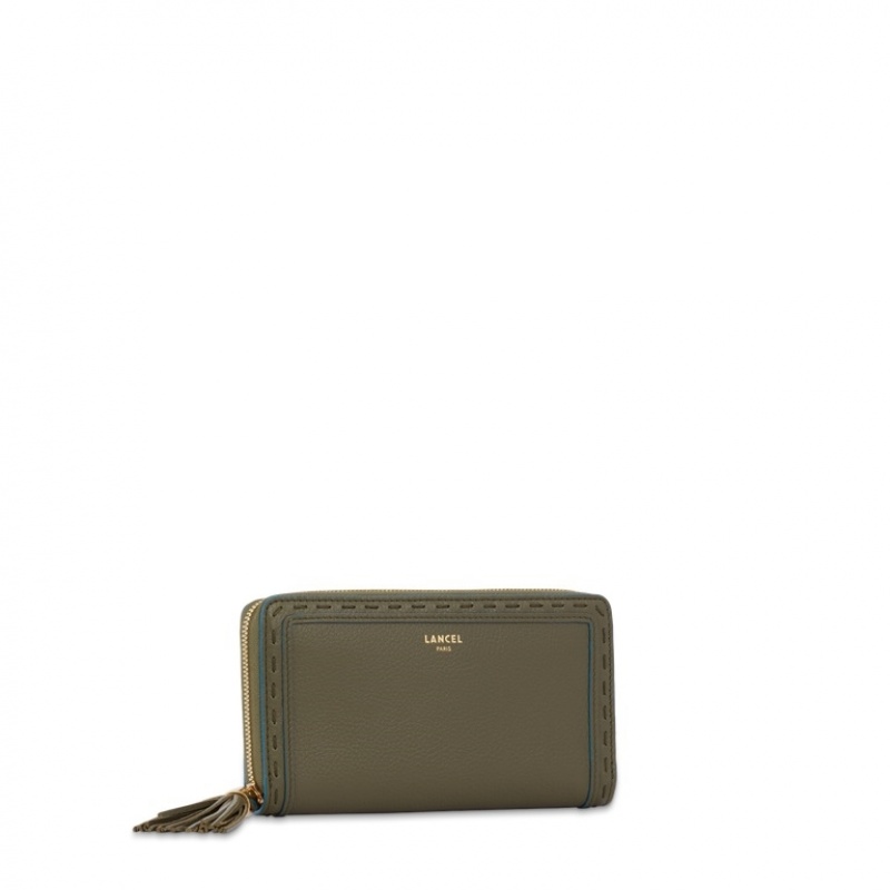 Carteras Lancel Premier Flirt Long Zip Mujer Kaki Oscuro | QAV2100SQ