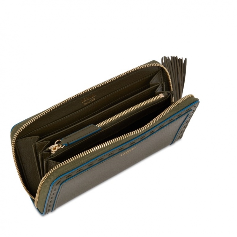 Carteras Lancel Premier Flirt Long Zip Mujer Kaki Oscuro | QAV2100SQ