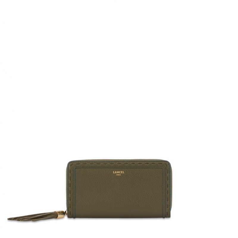 Carteras Lancel Premier Flirt Long Zip Mujer Kaki Oscuro | QAV2100SQ