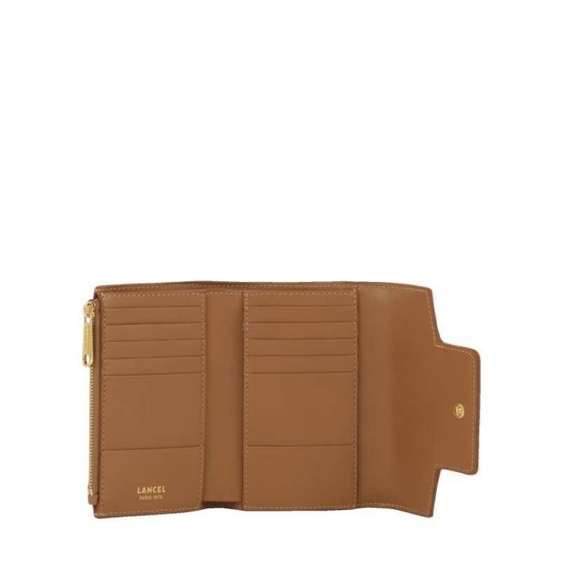 Carteras Lancel Roxane Compact Mujer Marrones Doradas | UXI6323WZ