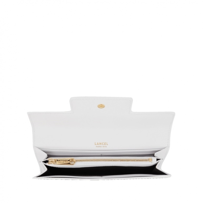 Carteras Lancel Roxane Slim Flap Mujer Blancas | ZBH9422KH