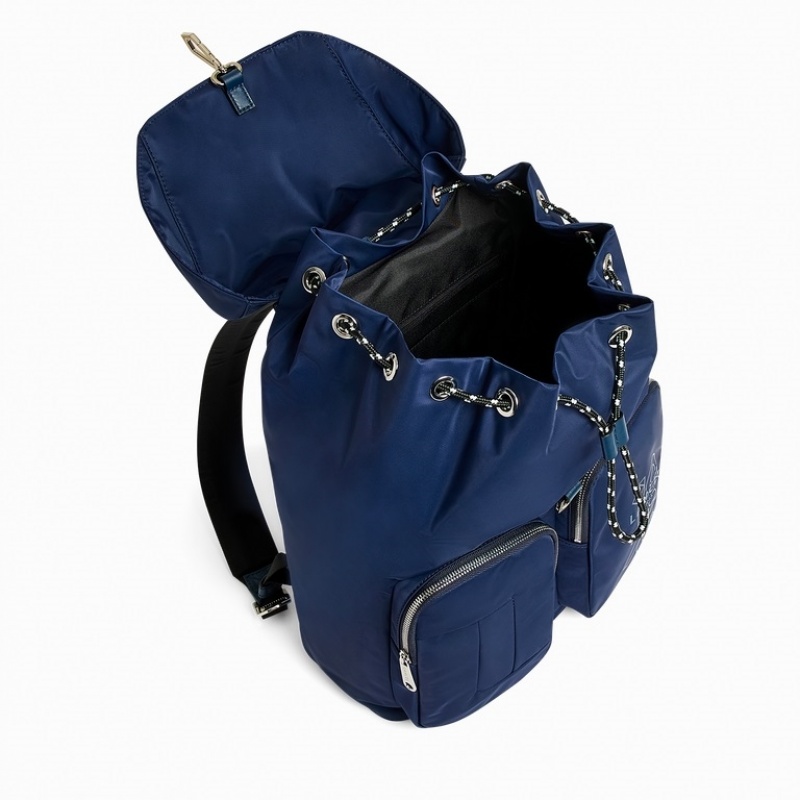 Mochila Lancel Leo Flap Hombre Azules Oscuro | OOI2892TL