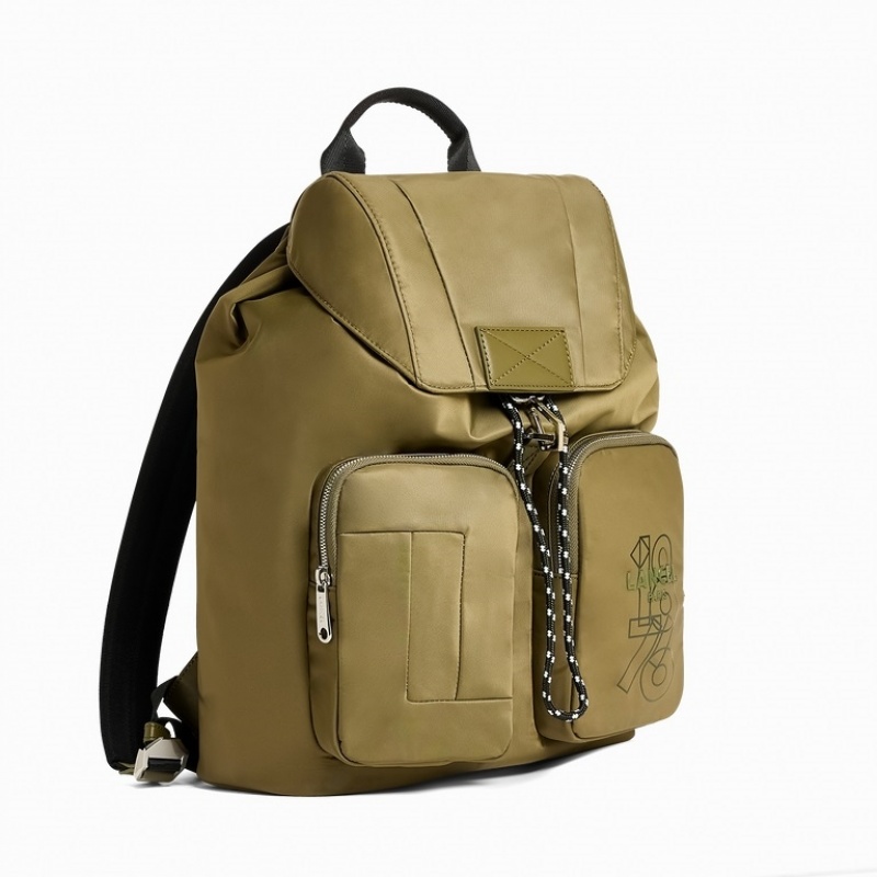 Mochila Lancel Leo Flap Hombre Kaki Oscuro | SWR1713JR