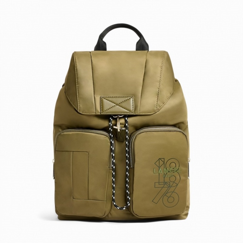 Mochila Lancel Leo Flap Hombre Kaki Oscuro | SWR1713JR
