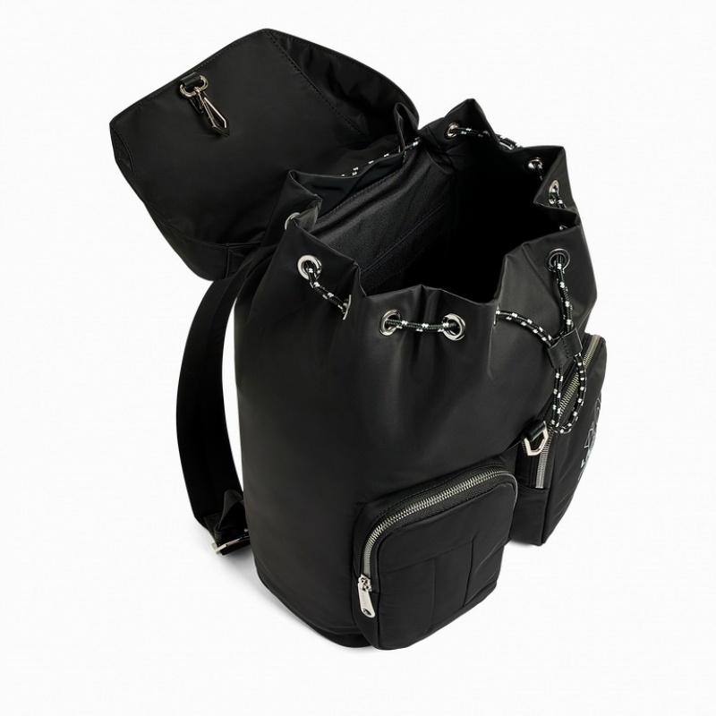 Mochila Lancel Leo Flap Hombre Negras | KJC3892ZZ
